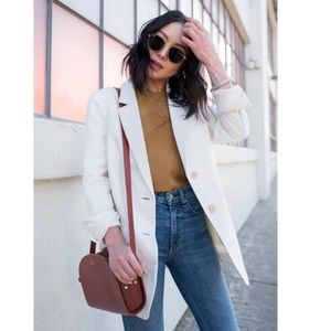 EVERLANE Cotton Linen Blazer in Bone Size 14